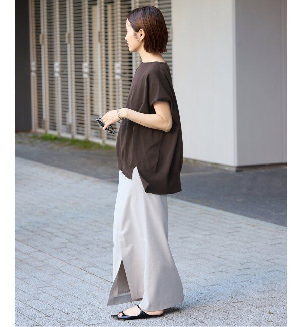 IENA「《追加6》 コットンストレッチ NEOワイドクループルオーバー」|ニット・セーター|