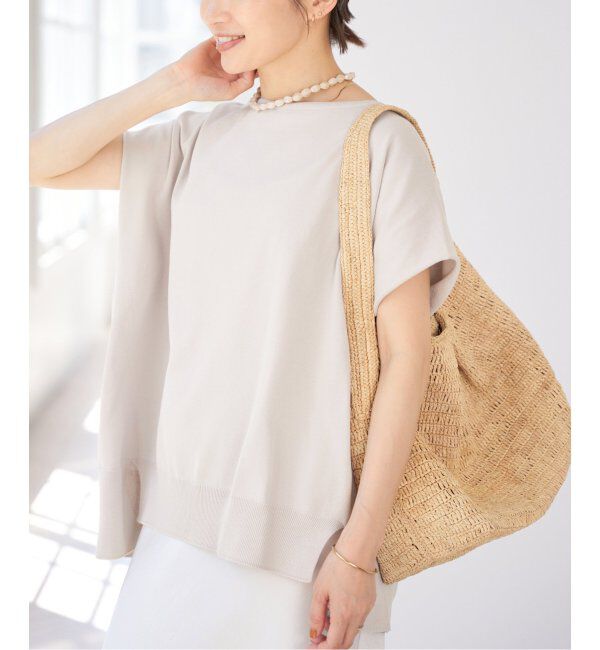 IENA「《追加6》 コットンストレッチ NEOワイドクループルオーバー」|ニット・セーター|