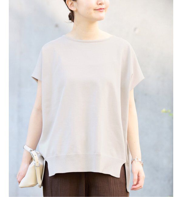 IENA「《追加6》 コットンストレッチ NEOワイドクループルオーバー」|ニット・セーター|