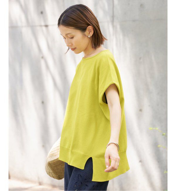 IENA「《追加6》 コットンストレッチ NEOワイドクループルオーバー」|ニット・セーター|