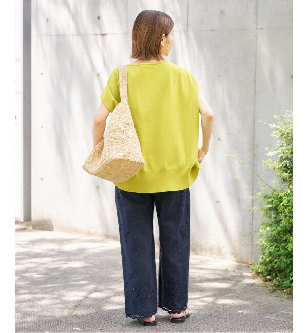 IENA「《追加6》 コットンストレッチ NEOワイドクループルオーバー」|ニット・セーター|