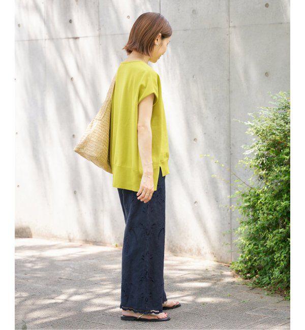 IENA「《追加6》 コットンストレッチ NEOワイドクループルオーバー」|ニット・セーター|