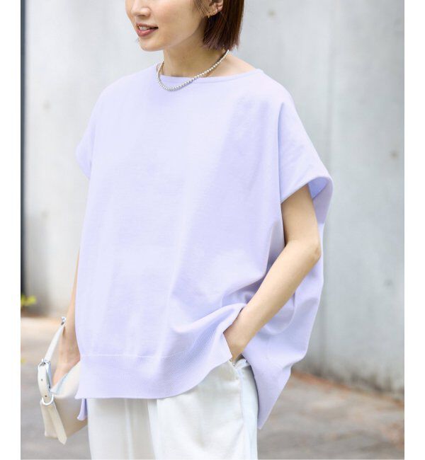 IENA「《追加6》 コットンストレッチ NEOワイドクループルオーバー」|ニット・セーター|