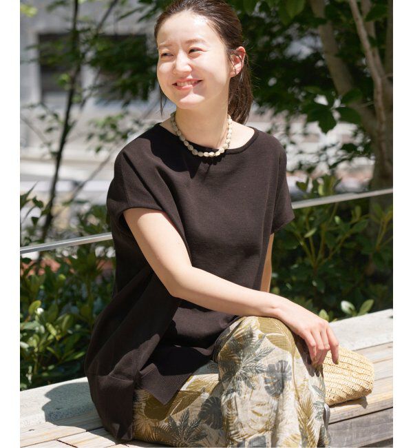 IENA「《追加6》 コットンストレッチ NEOワイドクループルオーバー」|ニット・セーター|