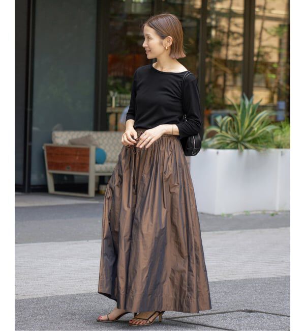 IENA「《追加》ATON/エイトン 別注 SUVIN FRAISE ボートネック Tシャツ」|Tシャツ・カットソー|