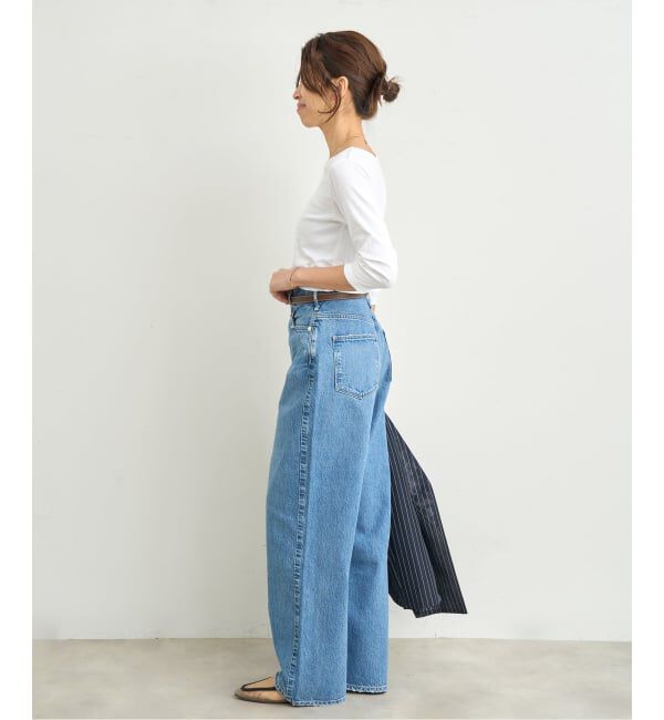 IENA「《追加》ATON/エイトン 別注 SUVIN FRAISE ボートネック Tシャツ」|Tシャツ・カットソー|