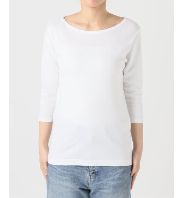 IENA「《追加》ATON/エイトン 別注 SUVIN FRAISE ボートネック Tシャツ」|Tシャツ・カットソー|