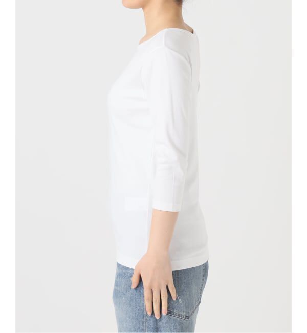 IENA「《追加》ATON/エイトン 別注 SUVIN FRAISE ボートネック Tシャツ」|Tシャツ・カットソー|