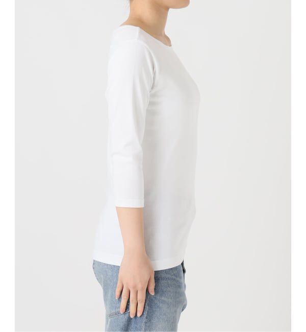 IENA「《追加》ATON/エイトン 別注 SUVIN FRAISE ボートネック Tシャツ」|Tシャツ・カットソー|