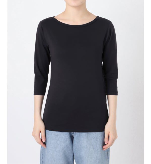 IENA「《追加》ATON/エイトン 別注 SUVIN FRAISE ボートネック Tシャツ」|Tシャツ・カットソー|