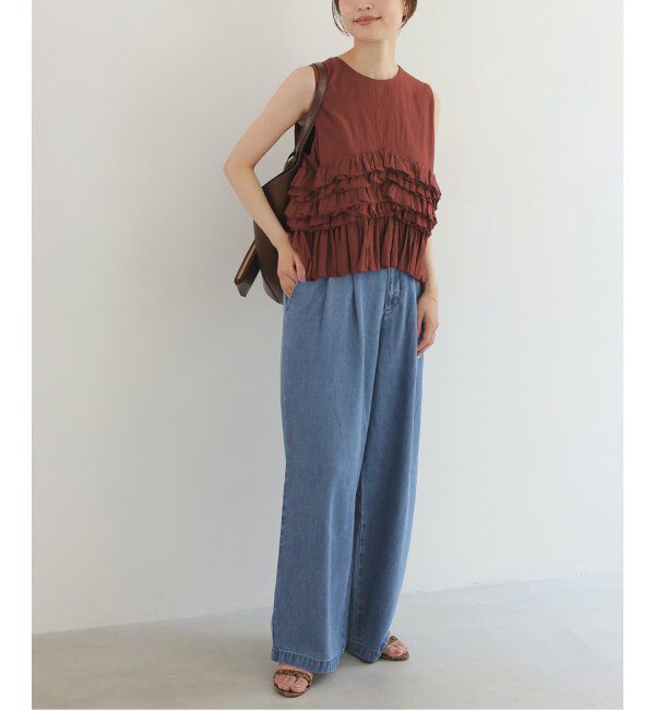 SLOBE IENA「2WAY フリルノースリーブブラウス」|シャツ・ブラウス|