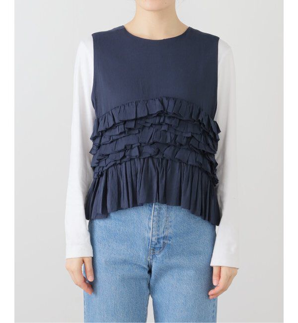 SLOBE IENA「2WAY フリルノースリーブブラウス」|シャツ・ブラウス|