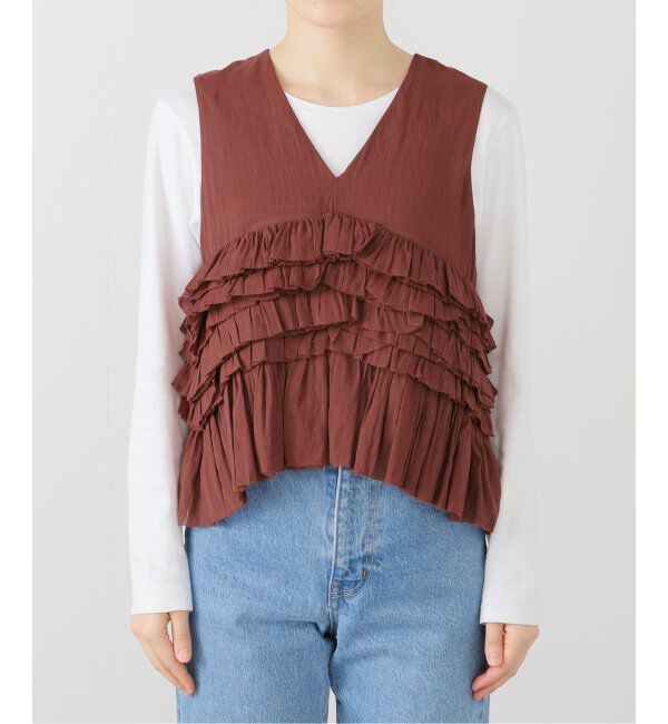 SLOBE IENA「2WAY フリルノースリーブブラウス」|シャツ・ブラウス|