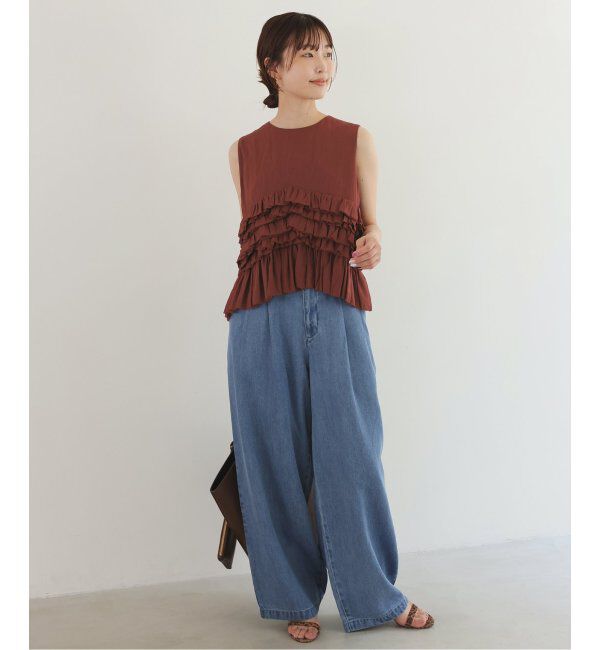 SLOBE IENA「2WAY フリルノースリーブブラウス」|シャツ・ブラウス|