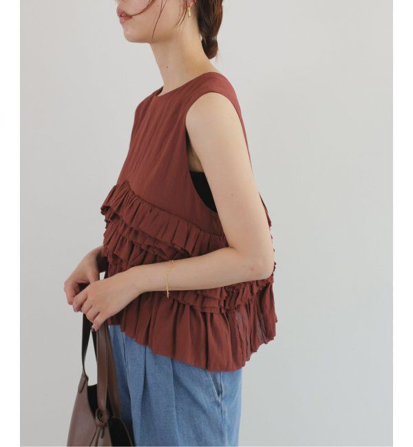 SLOBE IENA「2WAY フリルノースリーブブラウス」|シャツ・ブラウス|
