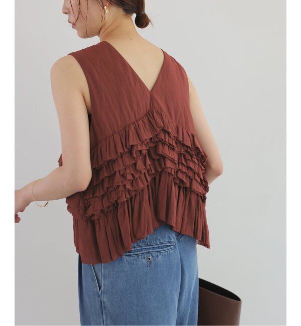 SLOBE IENA「2WAY フリルノースリーブブラウス」|シャツ・ブラウス|