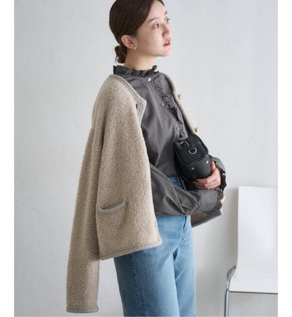 IENA「ボアニットカーディガン」|カーディガン|