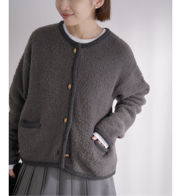 IENA「ボアニットカーディガン」|カーディガン|