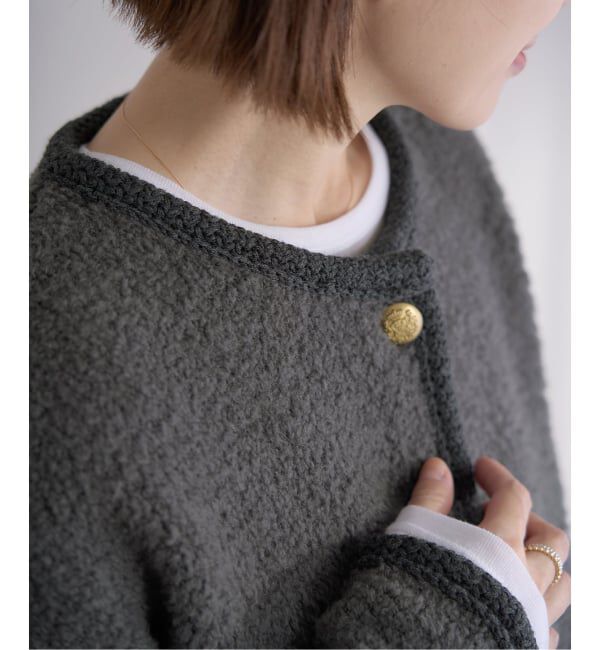 IENA「ボアニットカーディガン」|カーディガン|