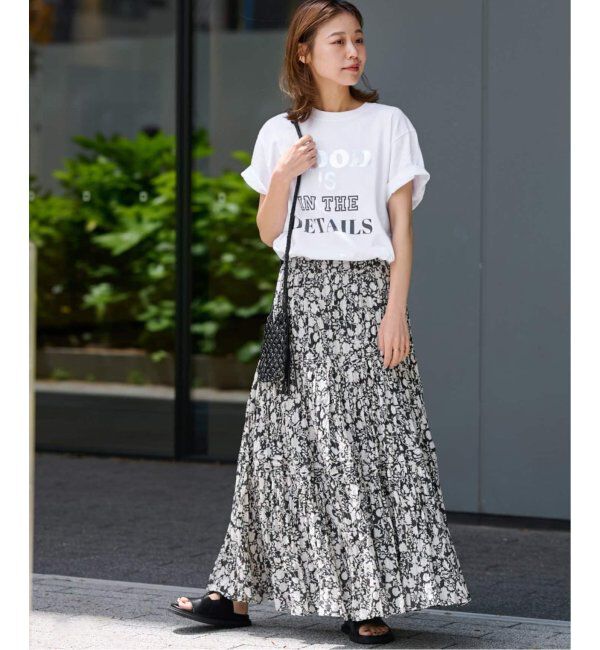 JOURNAL STANDARD relume「《WEB限定追加2》コットンボイルクリンクルティアードスカート（柄）」|スカート|