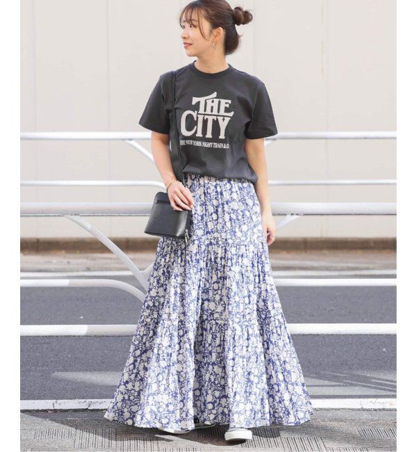 JOURNAL STANDARD relume「《WEB限定追加2》コットンボイルクリンクルティアードスカート（柄）」|スカート|