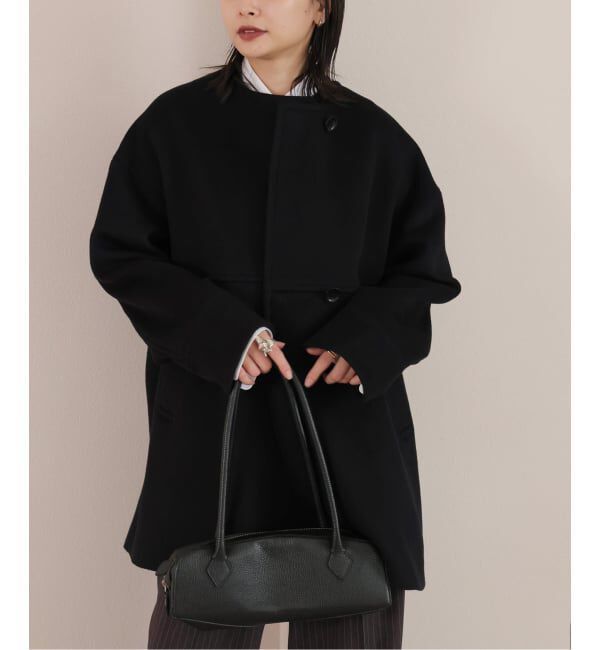 ジャーナルスタンダードスーパー140ビーバーノーカラーミドルコート スーパー140ビーバーノーカラーミドルコート（ノーカラーコート