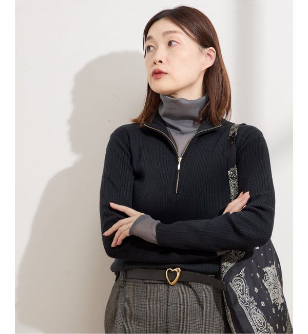 journal standard L'essage「ハイゲージリブZIPプルオーバー」|ニット・セーター|