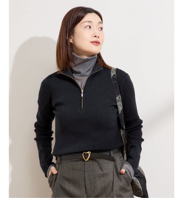 journal standard L'essage「ハイゲージリブZIPプルオーバー」|ニット・セーター|