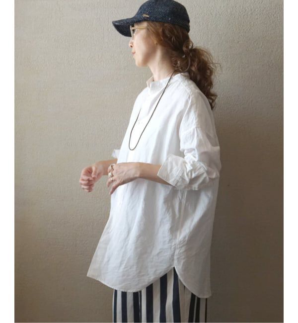 journal standard luxe「CLシャンブレー スタンドカラーシャツ」|シャツ・ブラウス|ホワイト
