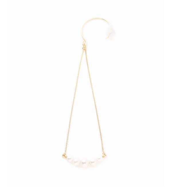 Lilas by Spick&Span「グラデーションパールカーブモチーフピアス K10（両耳）」|ピアス|