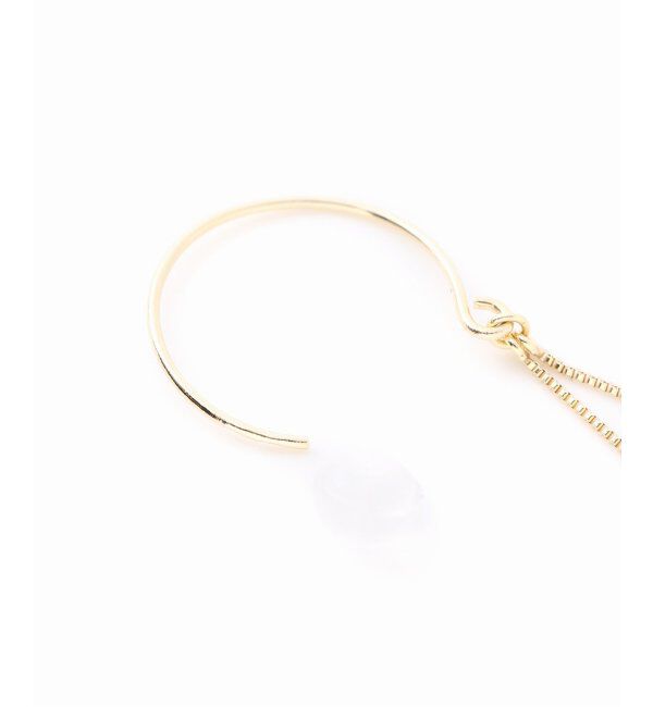 Lilas by Spick&Span「グラデーションパールカーブモチーフピアス K10（両耳）」|ピアス|