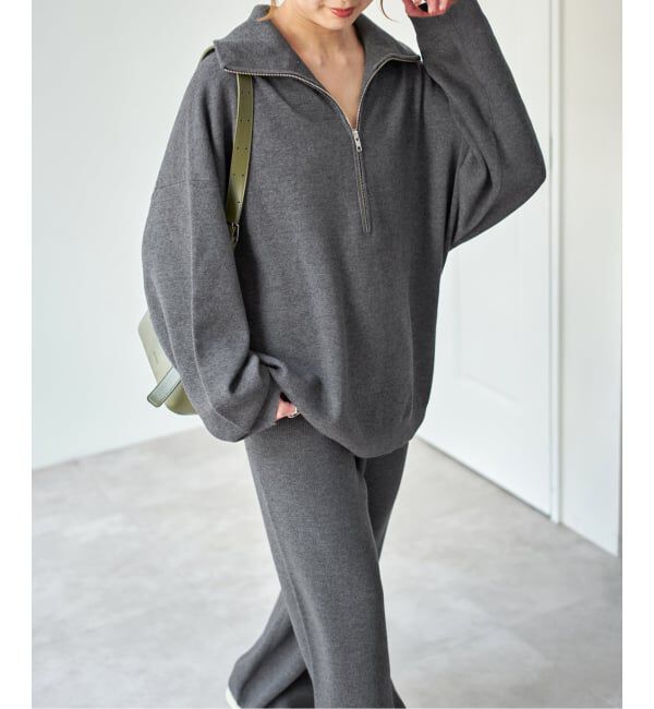 Spick and Span「ミラノリブハーフジッププルオーバー」|ニット・セーター|