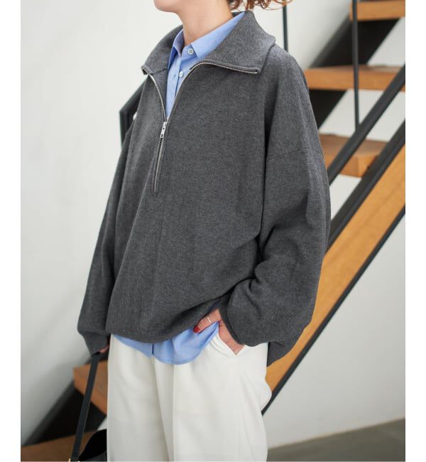 Spick and Span「ミラノリブハーフジッププルオーバー」|ニット・セーター|