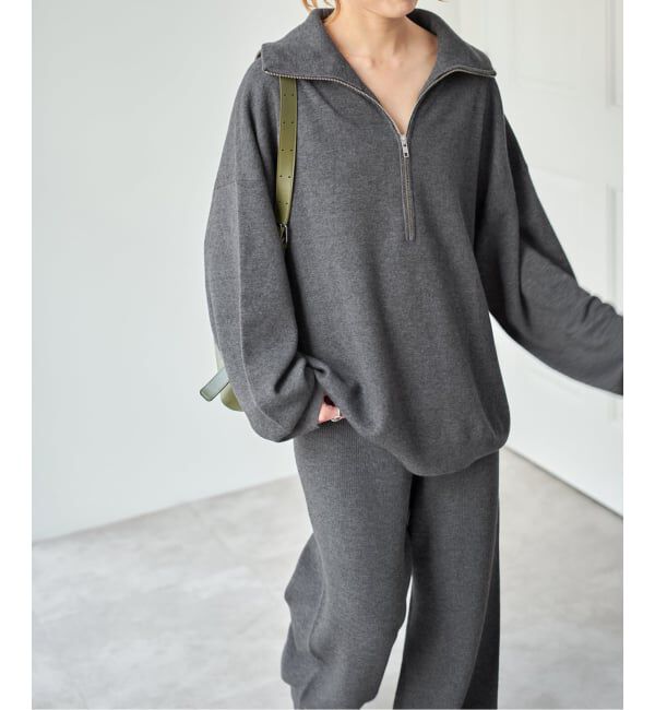 Spick and Span「ミラノリブハーフジッププルオーバー」|ニット・セーター|