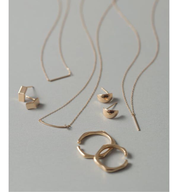 Lilas by Spick&Span「《WEB限定》カーブライン1ツブダイヤネックレス K10」|ネックレス|