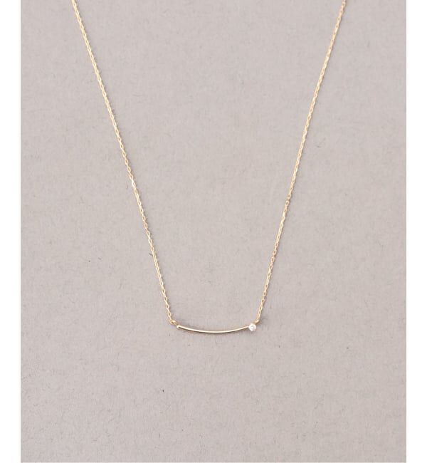 Lilas by Spick&Span「《WEB限定》カーブライン1ツブダイヤネックレス K10」|ネックレス|