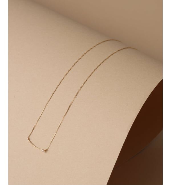 Lilas by Spick&Span「《WEB限定》カーブライン1ツブダイヤネックレス K10」|ネックレス|