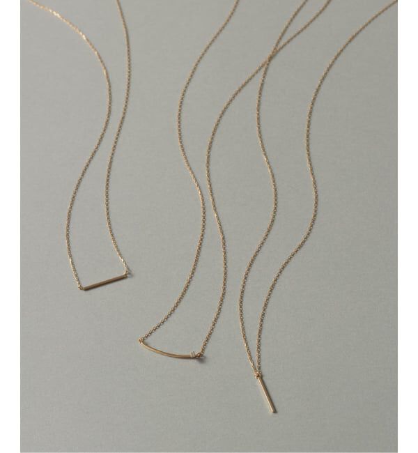 Lilas by Spick&Span「《WEB限定》カーブライン1ツブダイヤネックレス K10」|ネックレス|