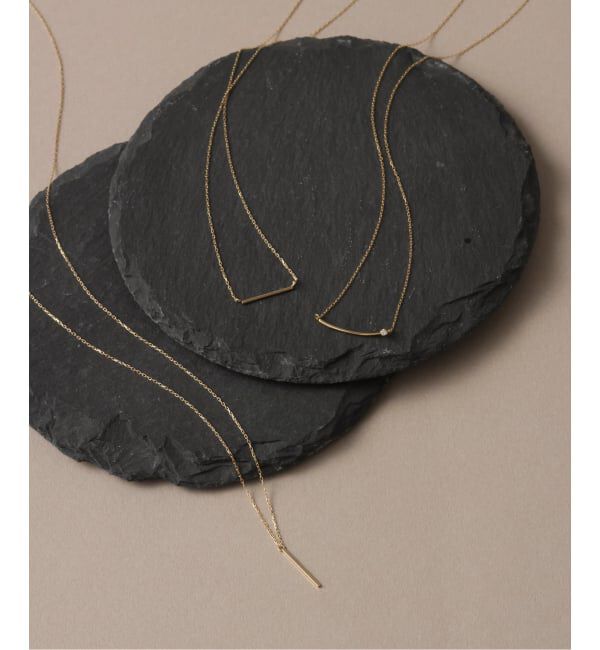 Lilas by Spick&Span「《WEB限定》カーブライン1ツブダイヤネックレス K10」|ネックレス|