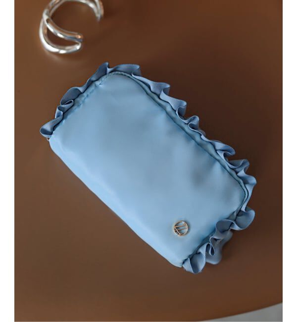  「La Totalite フリルポーチ」|ポーチ|サックスブルー