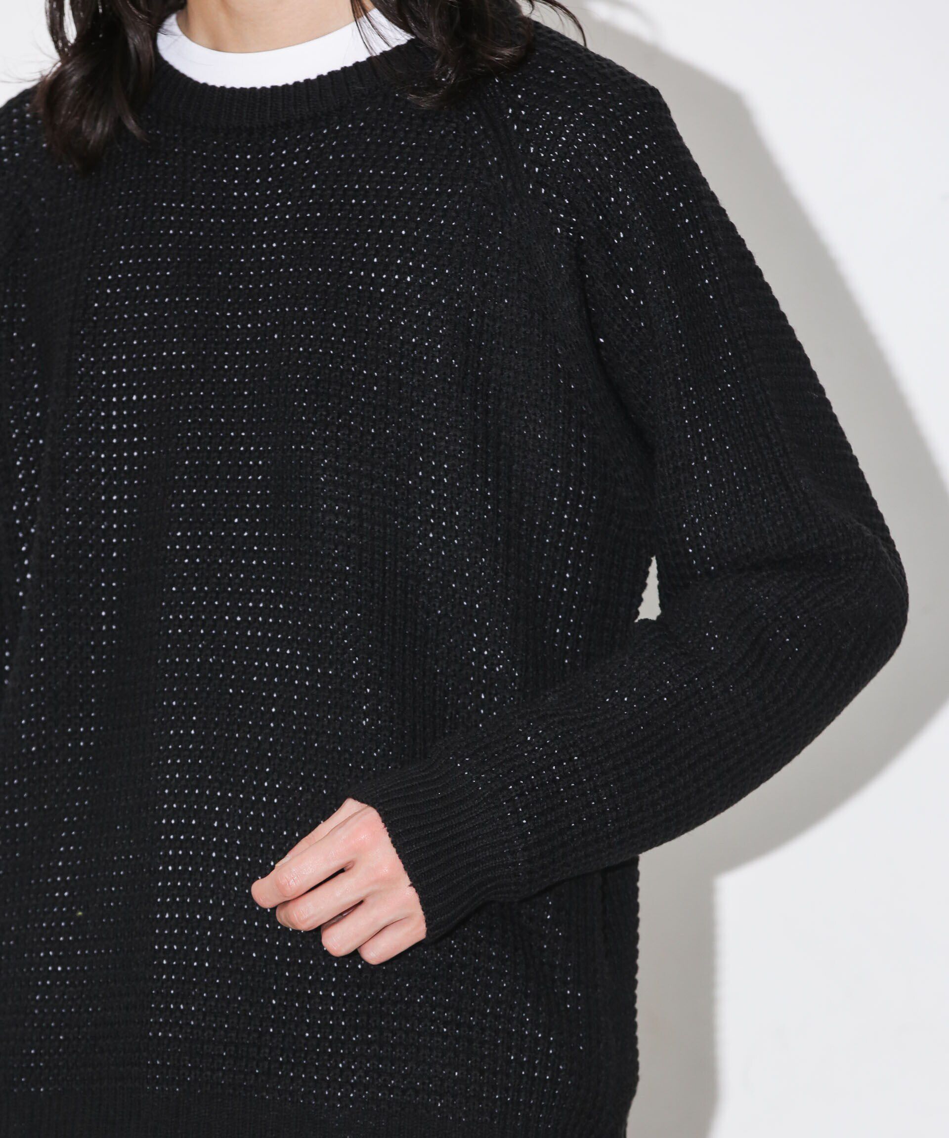 nano･universe「ワッフルラグランニット」|ニット・セーター|