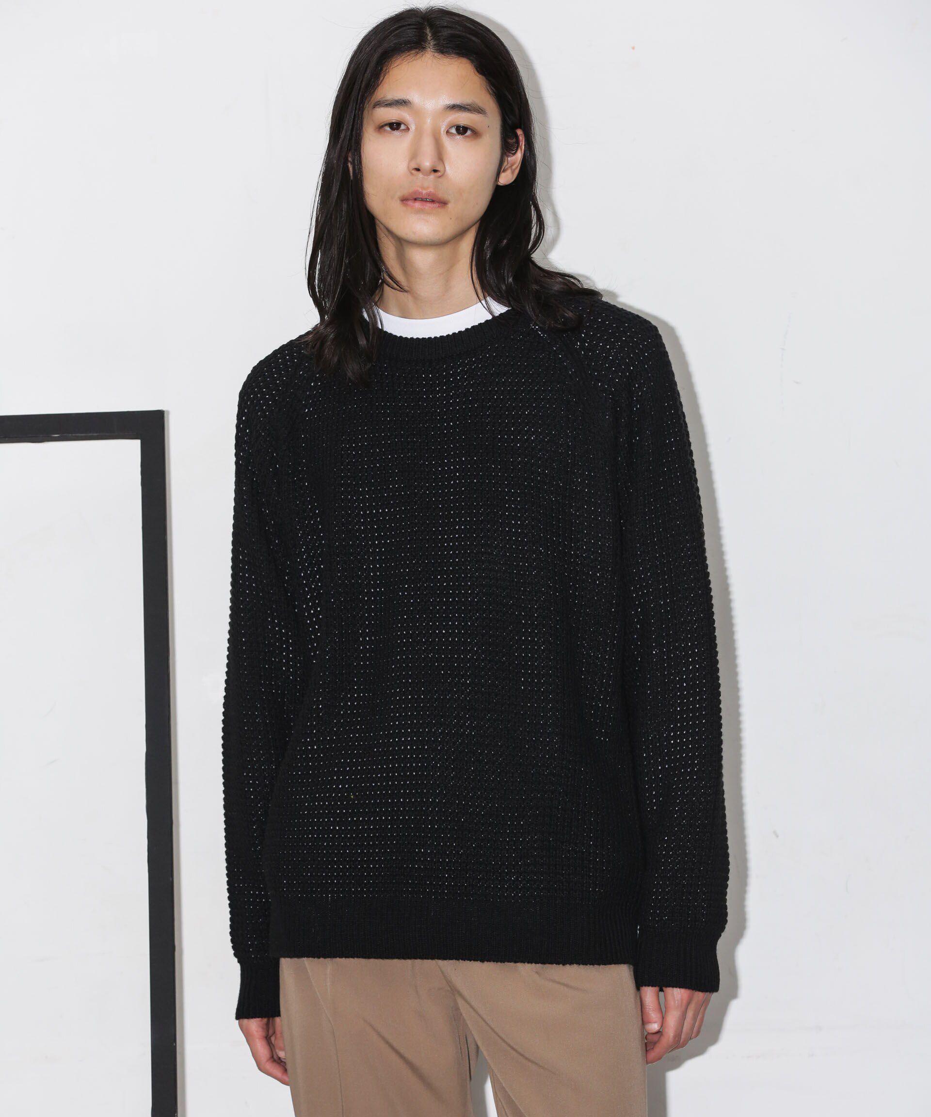 nano･universe「ワッフルラグランニット」|ニット・セーター|