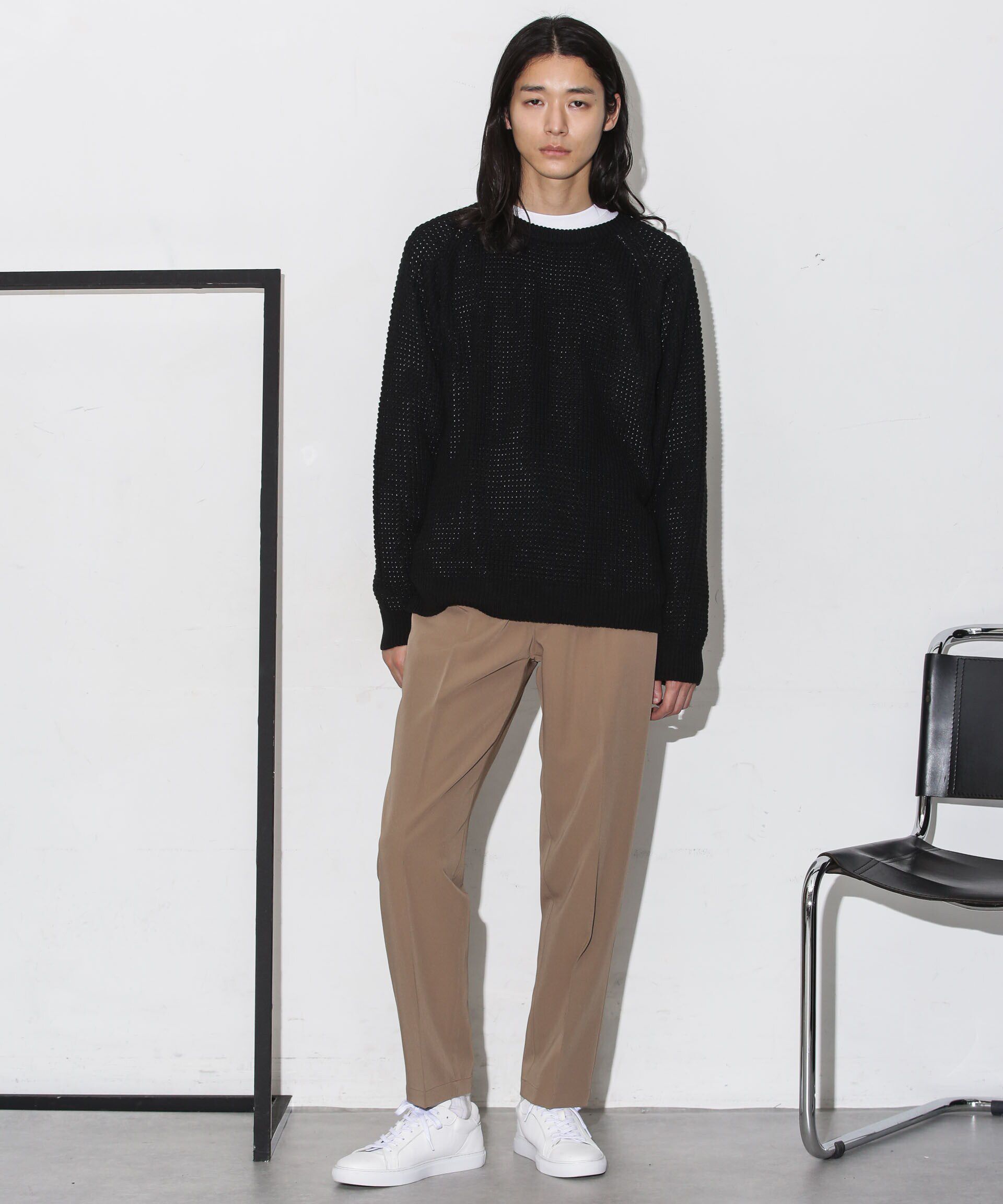 nano･universe「ワッフルラグランニット」|ニット・セーター|