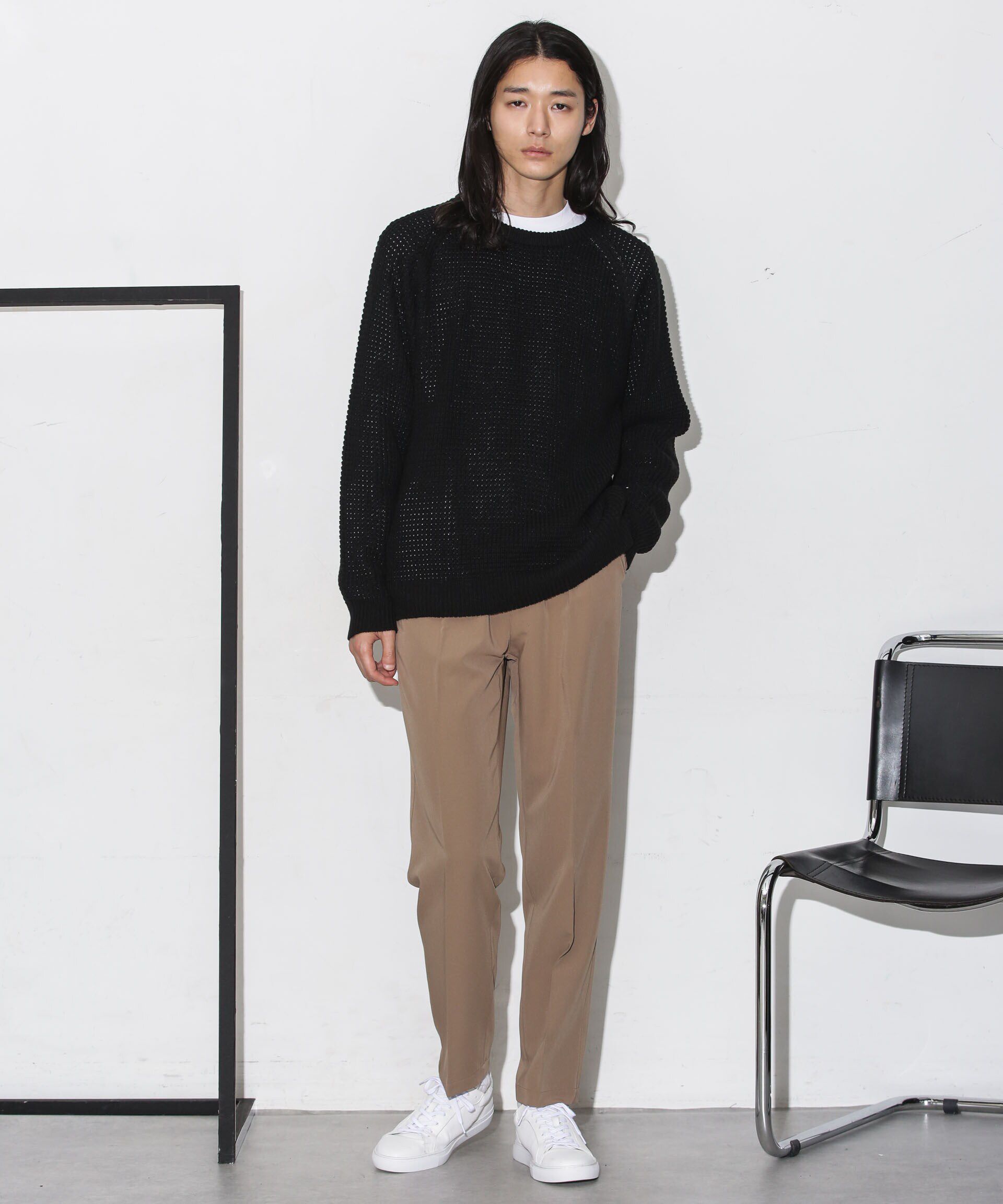 nano･universe「ワッフルラグランニット」|ニット・セーター|