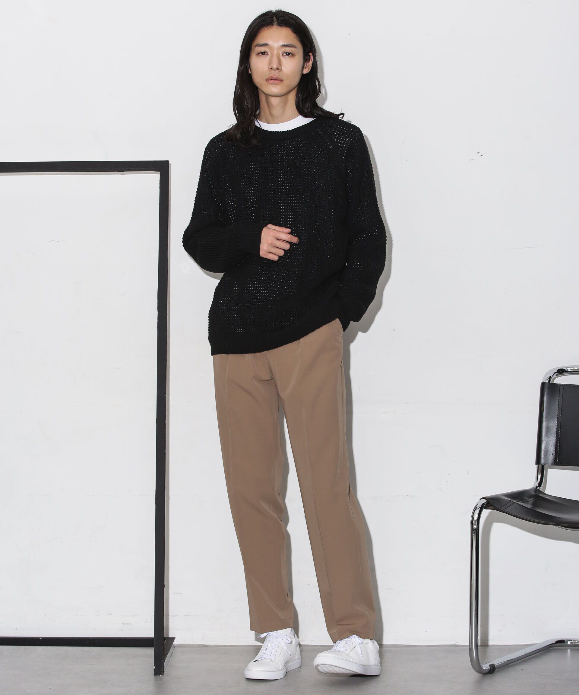 nano･universe「ワッフルラグランニット」|ニット・セーター|