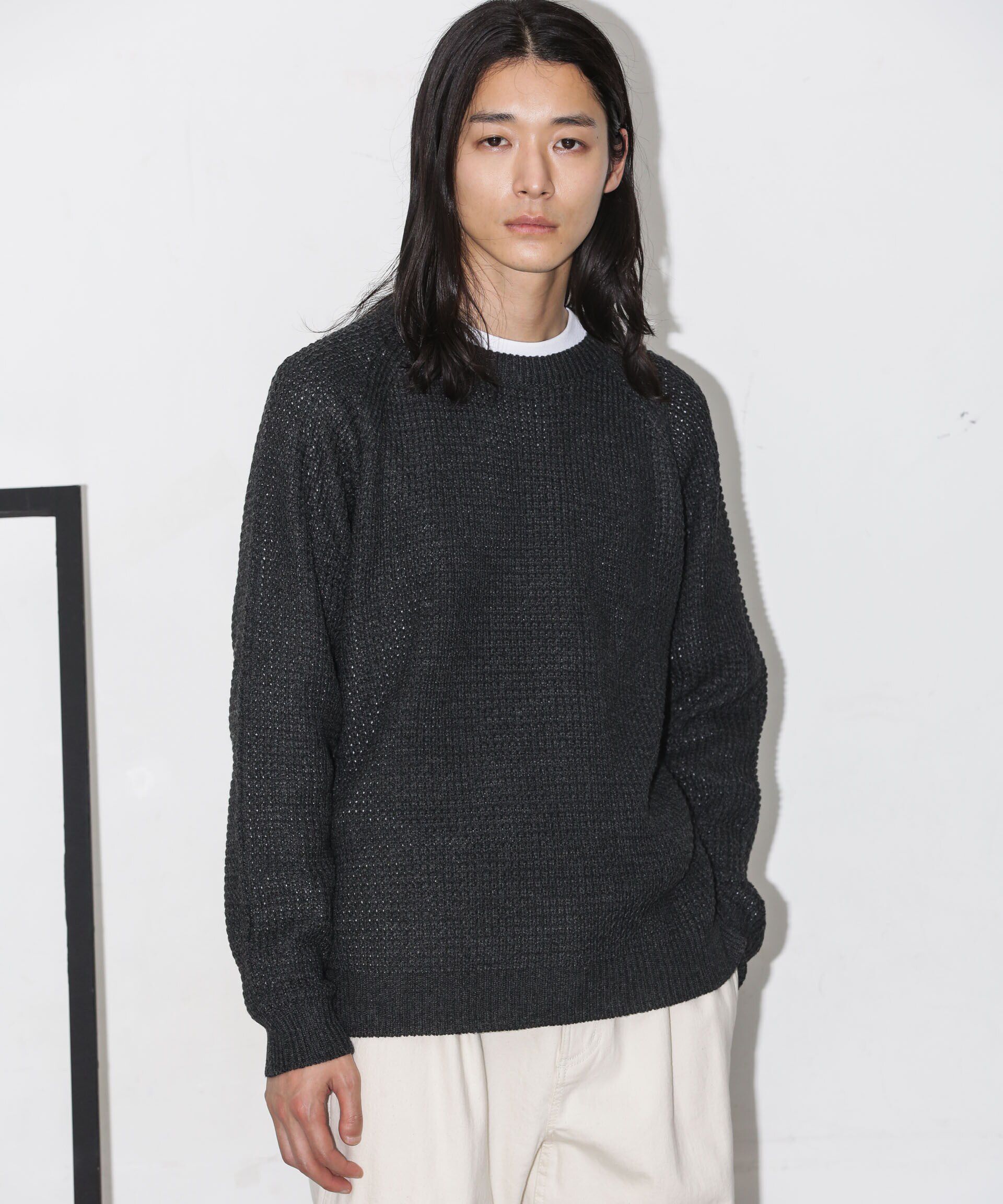 nano･universe「ワッフルラグランニット」|ニット・セーター|