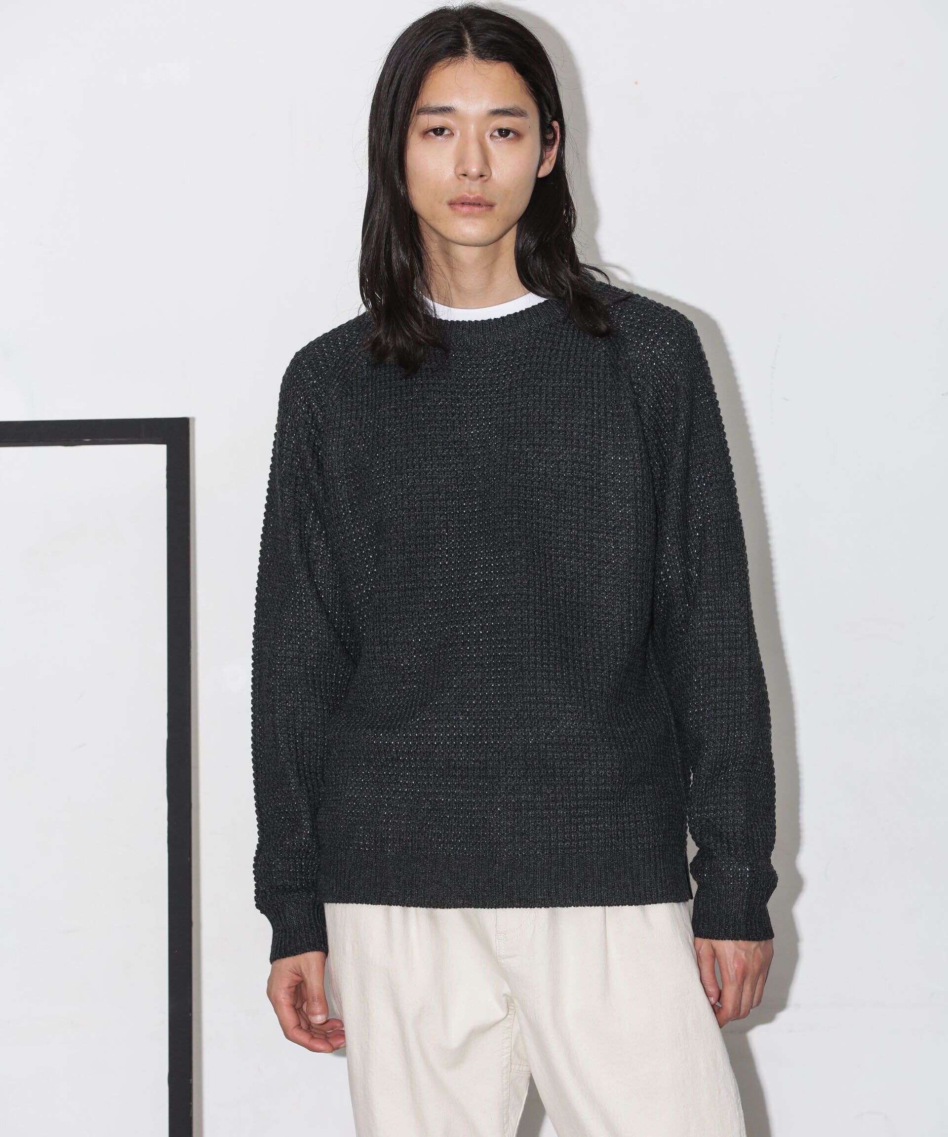 nano･universe「ワッフルラグランニット」|ニット・セーター|