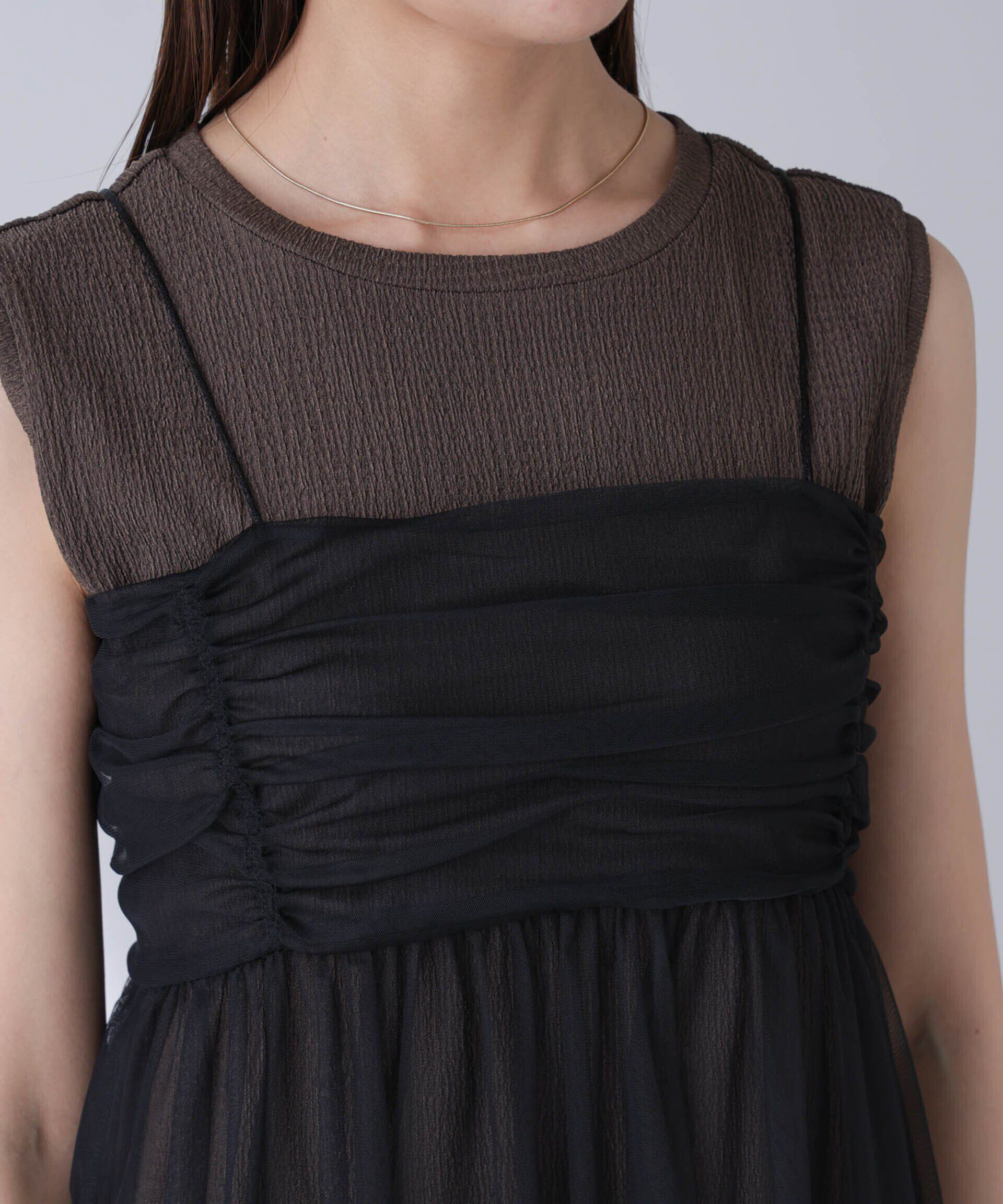 nano･universe「チュールキャミ&times;カットワンピースセット」|ワンピース|