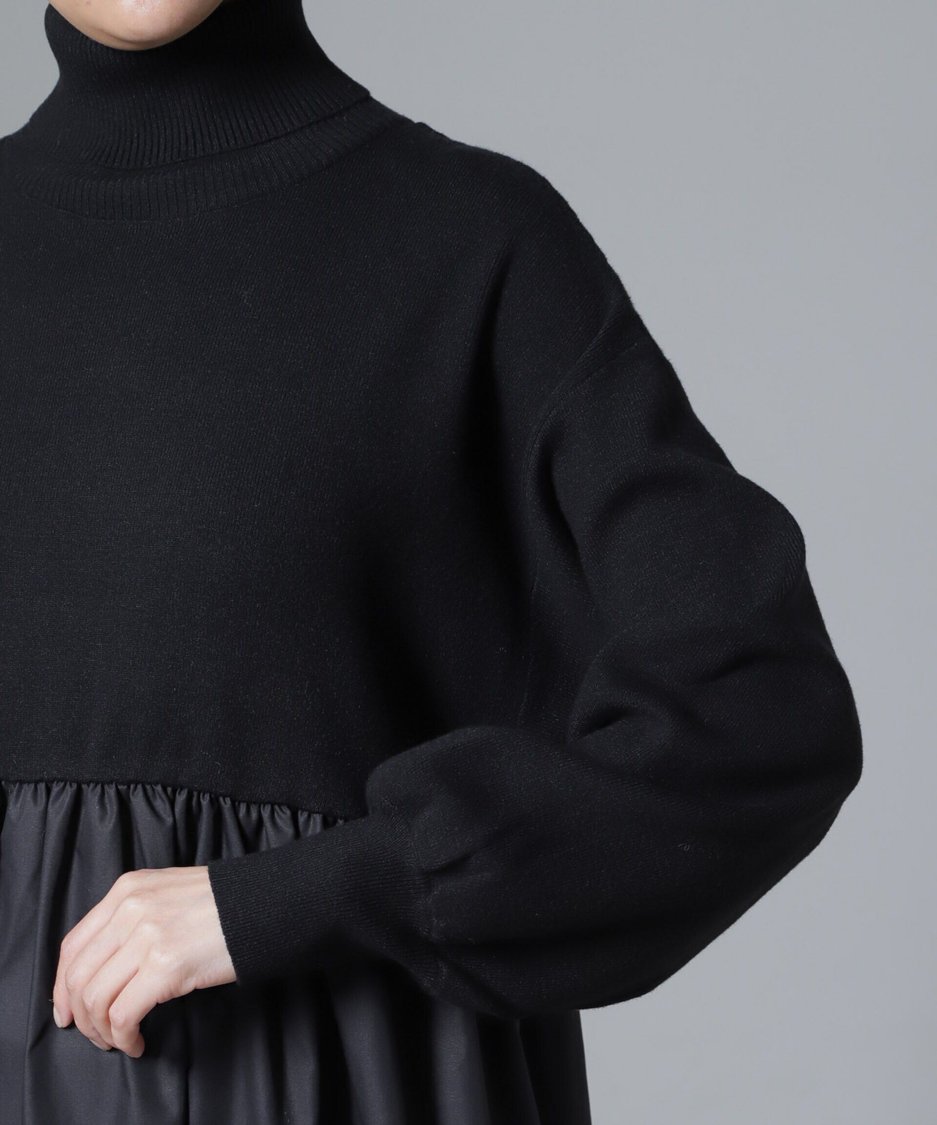 nano･universe「異素材コンビドッキングタートルワンピース」|ワンピース|