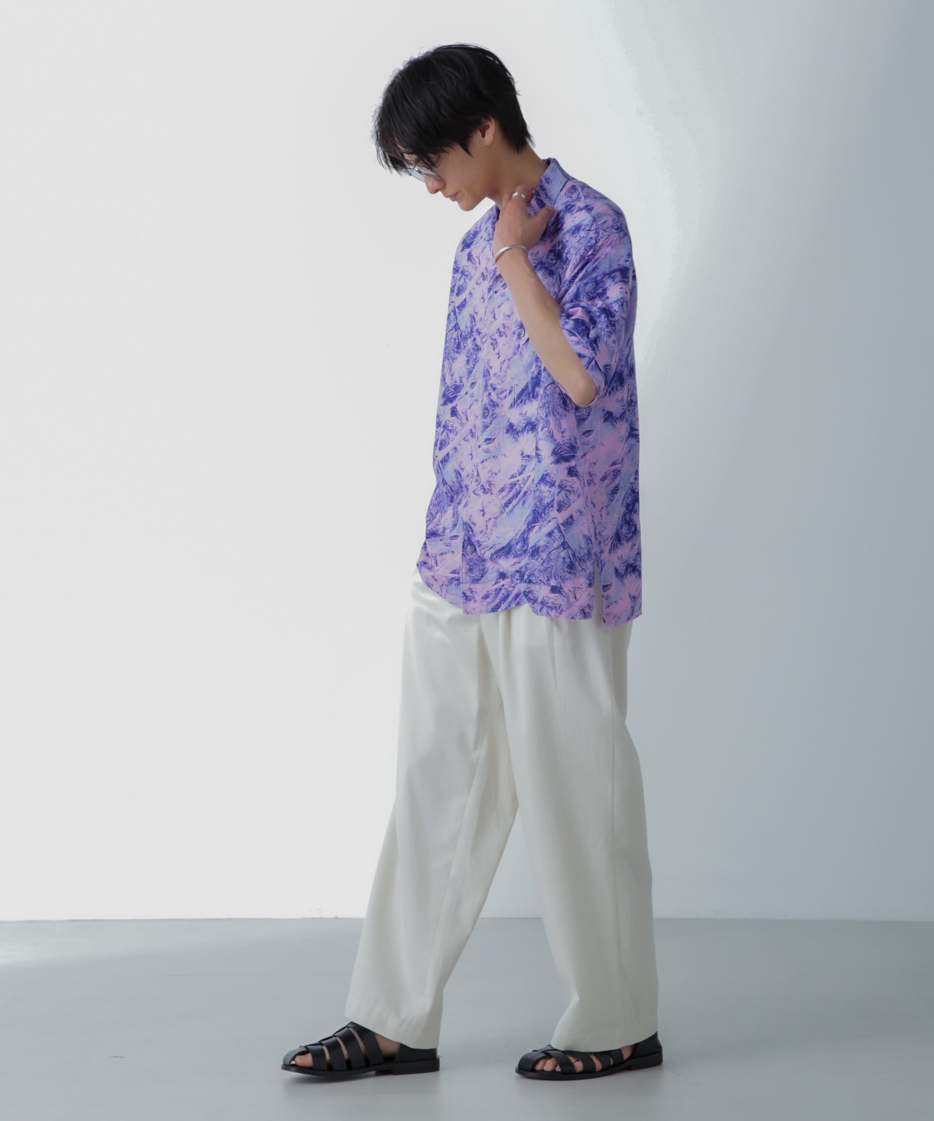 nano･universe「White Mountaineering/JUNGLE PATTERN OPEN COLLAR S/S」|シャツ・ブラウス|